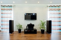 New luxury movie theater in the front room