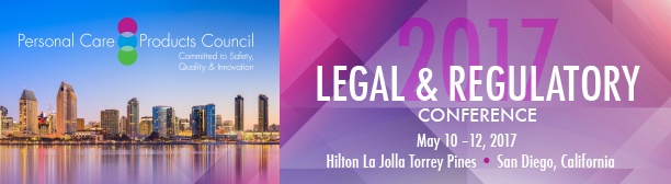 Are you going to Personal Care Products Council's 2017 Legal and Regulatory Conference?